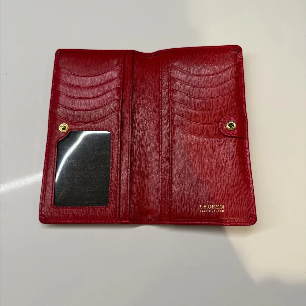 Lauren Ralph Lauren Boxed Crosshatch Leather Slim Snapped-Closure Wallet